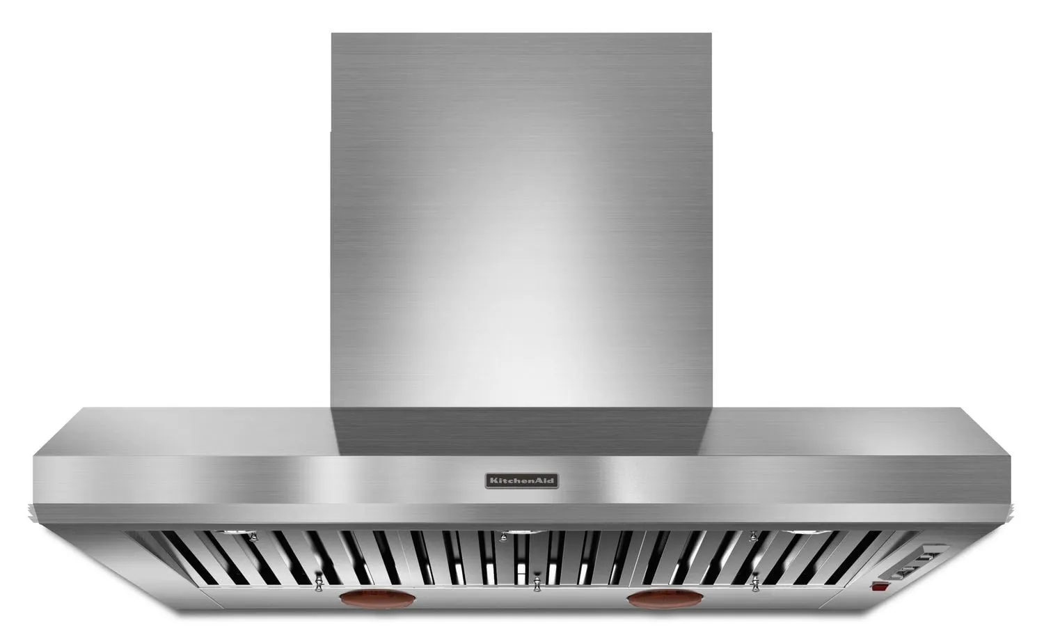 Kitchenaid KXW9748YSS 48'' Wall-Mount 600-1200 Cfm Canopy Hood, Commercial-Style Stainless Steel Ventilation Range Hoods high suction kitchen exhaust hood