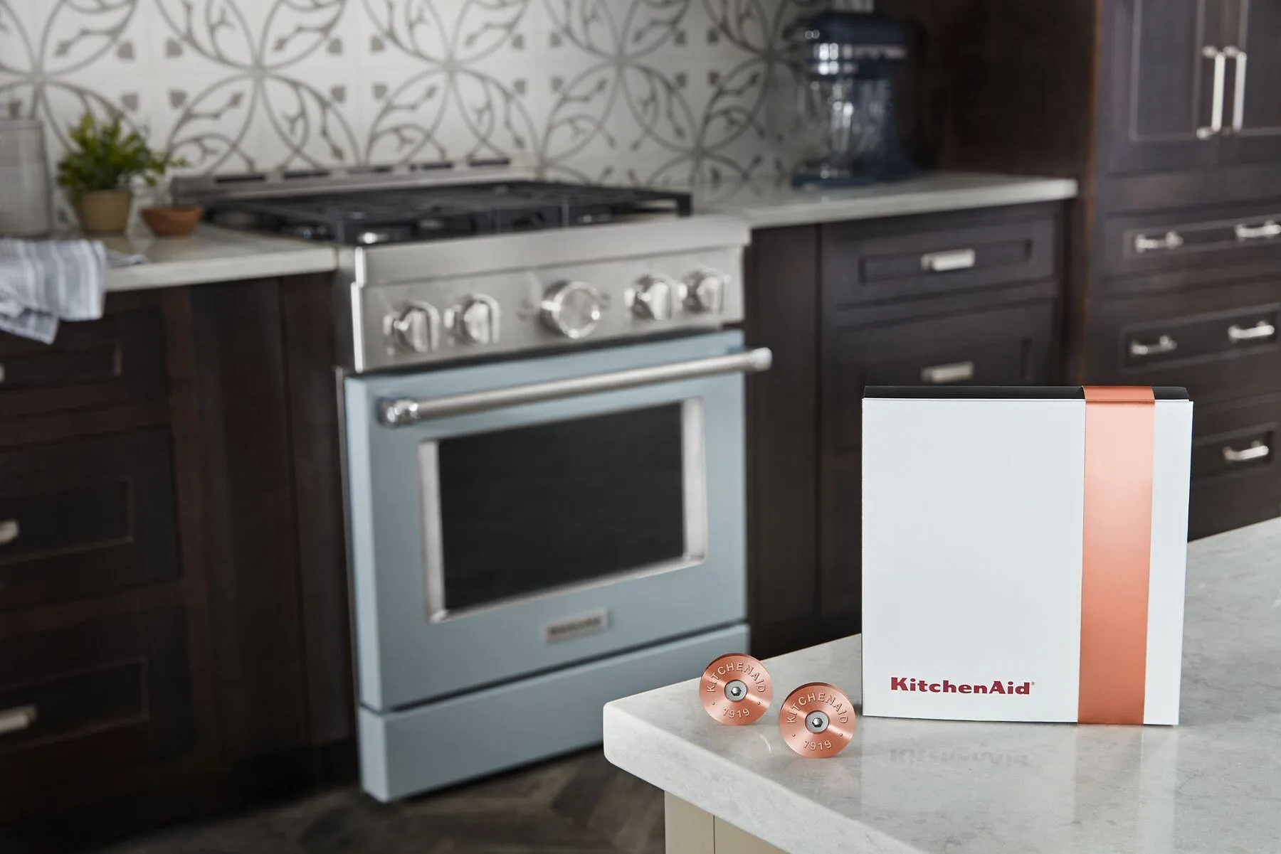 Kitchenaid W11368841CF Kitchenaid Commercial-Style Range Handle Medallion Kit - Copper