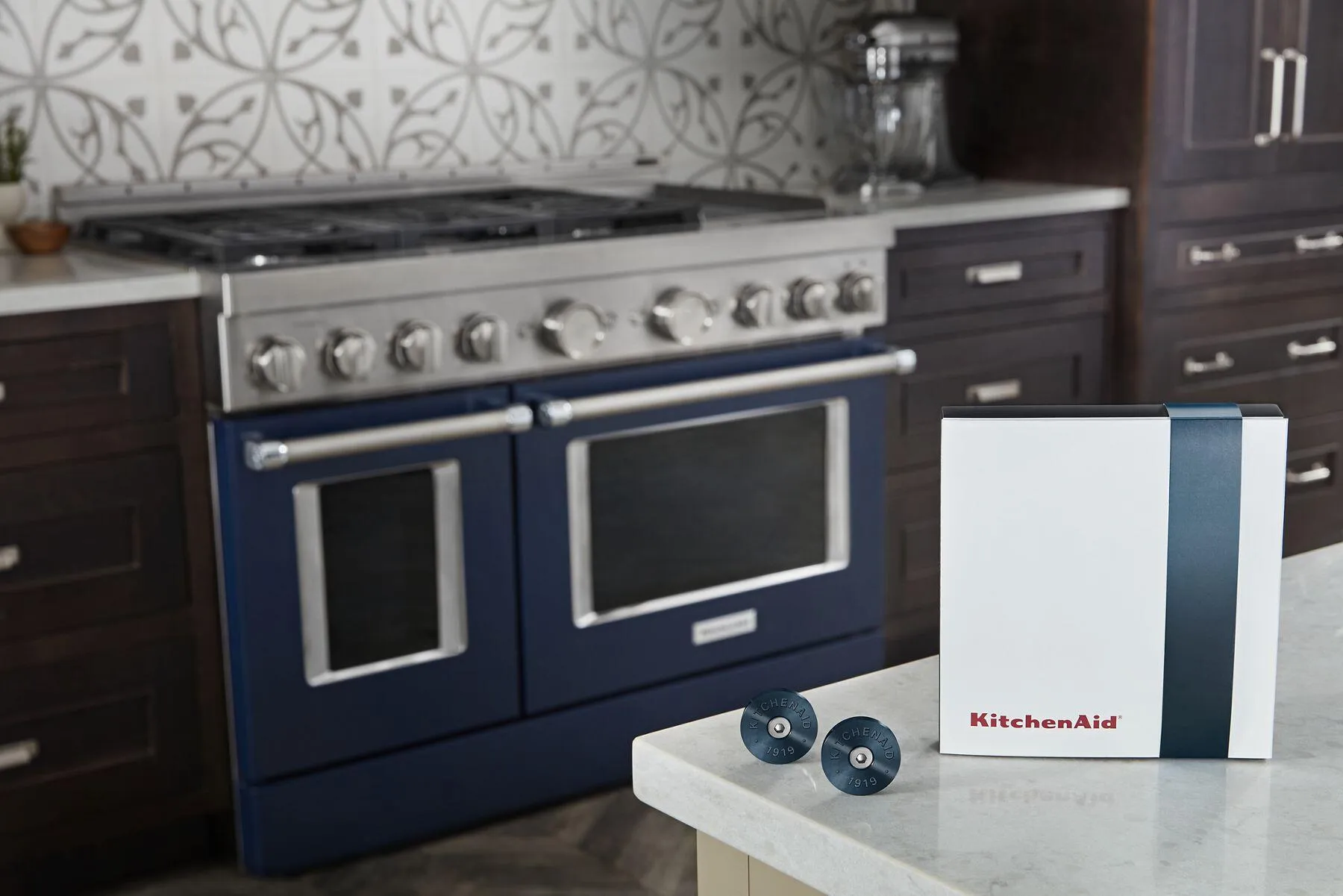 Kitchenaid W11368841DD Kitchenaid Commercial-Style Range Handle Medallion Kit - Dark Blue