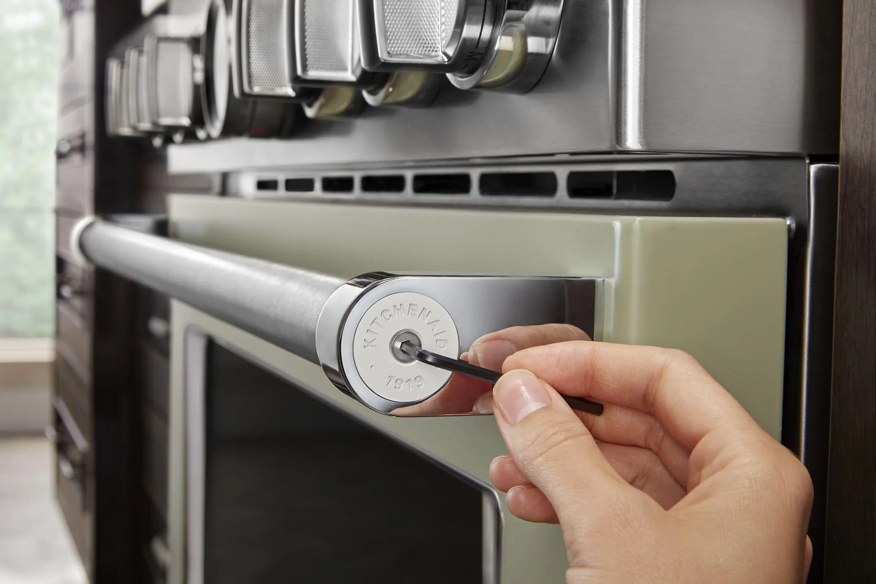 Kitchenaid W11368841MP Kitchenaid Commercial-Style Range Handle Medallion Kit - Mascarpone