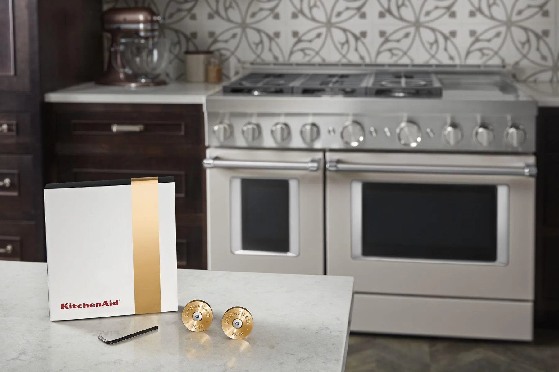 Kitchenaid W11368841NE Kitchenaid Commercial-Style Range Handle Medallion Kit - New Gold