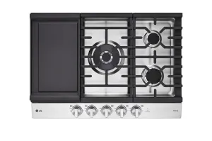 Lg CBGJ3027S 30" Smart Gas Cooktop With Ultraheat&#8482; 22K Btu Dual Burner And Led Knobs Gas 4 burner gas range for kitchen