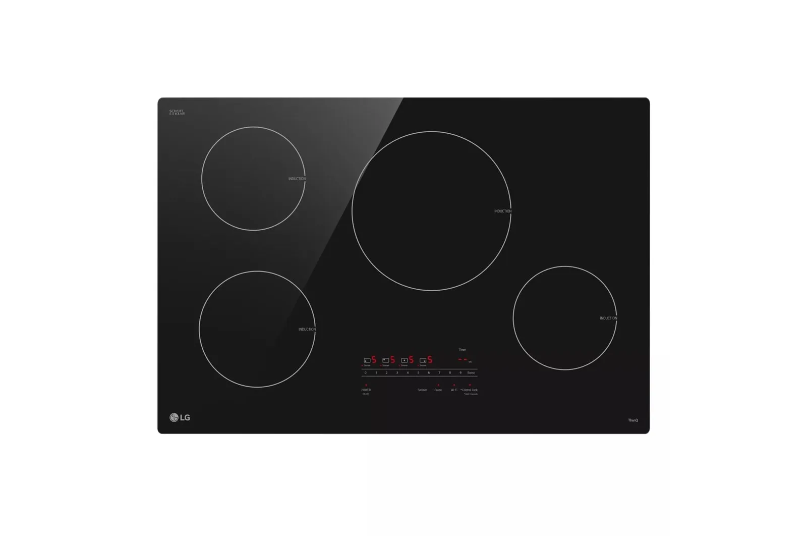 Lg CBIH3013BE 30" Smart Induction Cooktop With Ultraheat&#8482; 4.3Kw Element Cooktops ceramic electric cooktops