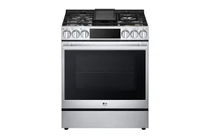 Lg LSDS6338F 6.3 Cu. Ft. Smart Wi-Fi Dual Fuel Slide-In Range With Probake Convection And Easyclean Slide In Ranges front control slide-in stove
