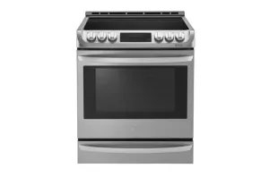 Lg LSE4613ST 6.3 Cu. Ft. Electric Single Oven Slide-In Range With Probake Convection And Easyclean Slide In Ranges front control slide-in stove