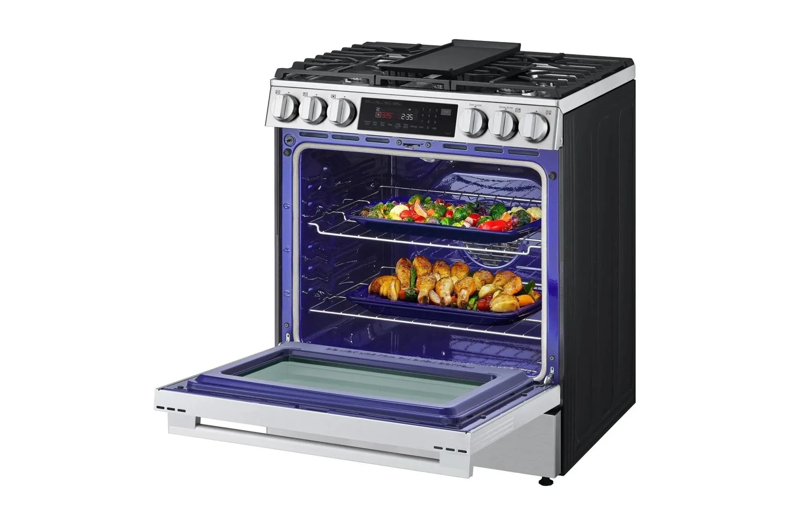 Lg LSGL6335X 6.3 Cu Ft. Smart Gas Slide-In Range Probake Convection Instaview, And Air Fry