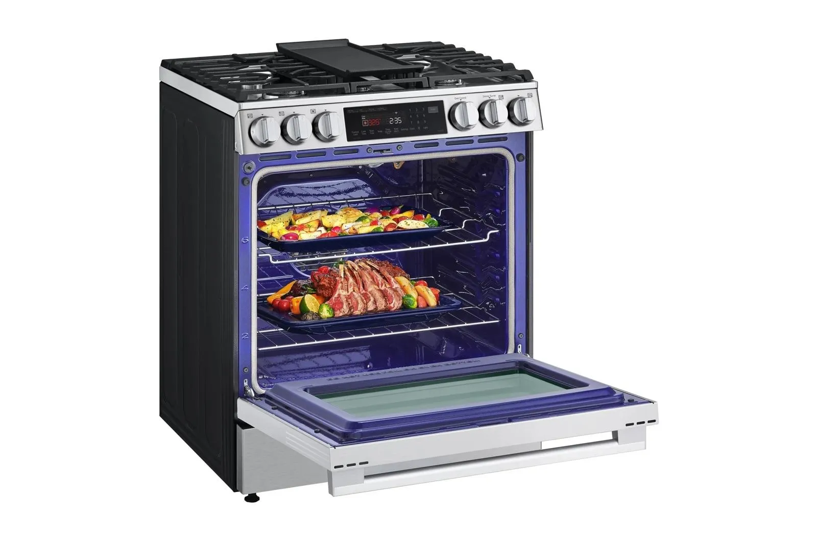 Lg LSGL6335X 6.3 Cu Ft. Smart Gas Slide-In Range Probake Convection Instaview, And Air Fry