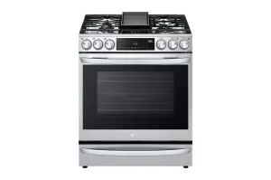 Lg LSGL6337F 6.3 Cu Ft. Smart Wi-Fi Enabled Probake Convection Instaview Gas Slide-In Range With Air Fry Slide In Ranges front control slide-in stove