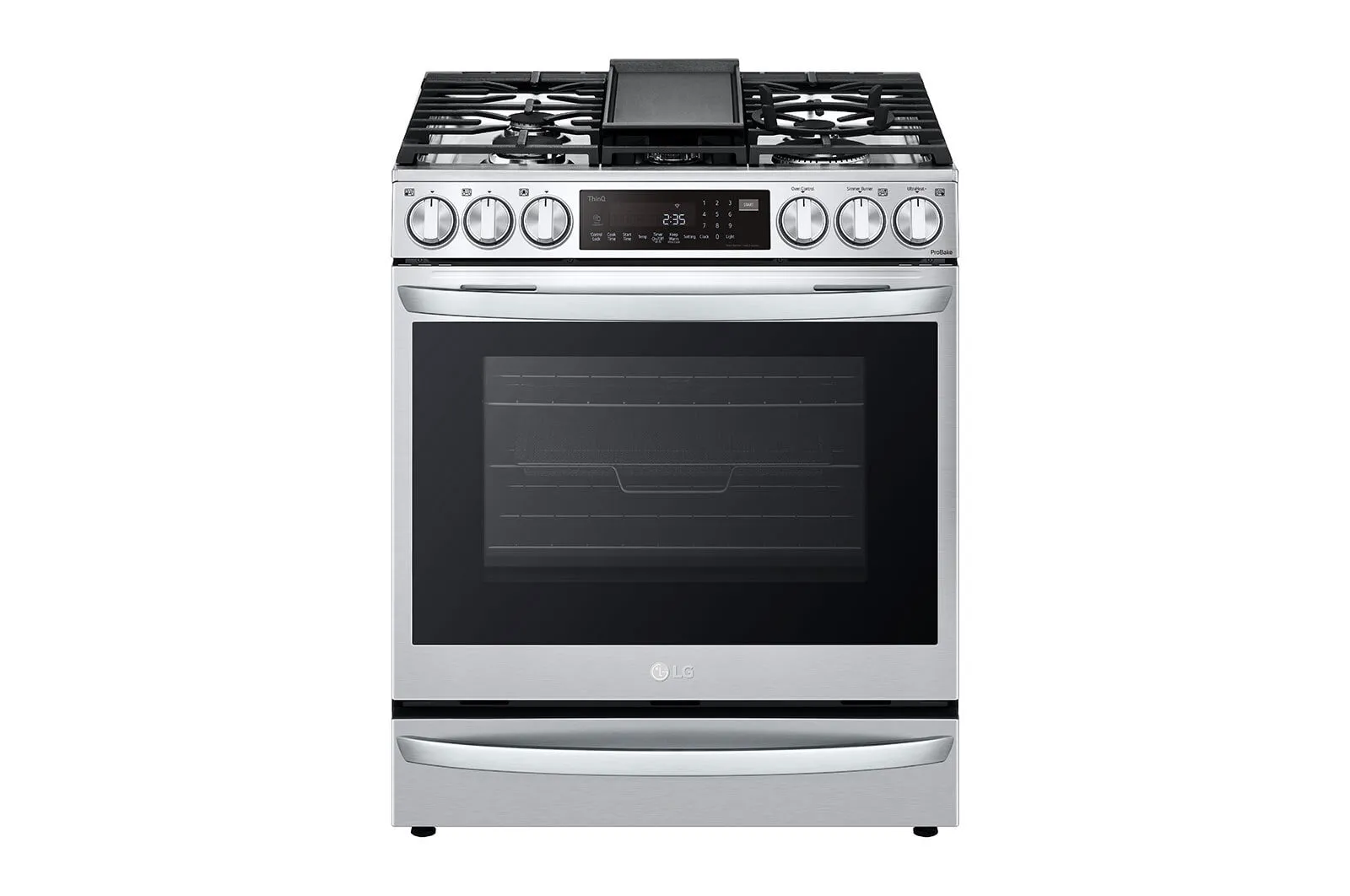 Lg LSGL6337F 6.3 Cu Ft. Smart Wi-Fi Enabled Probake Convection Instaview Gas Slide-In Range With Air Fry Slide In Ranges front control slide-in stove