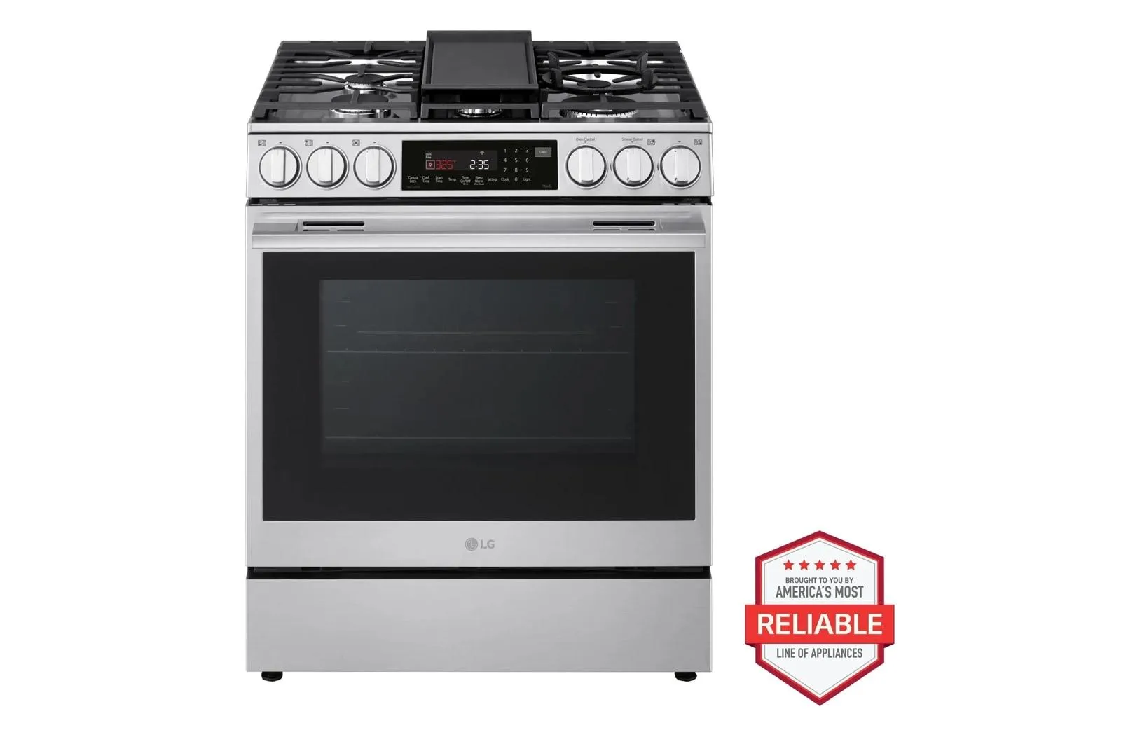 Lg LSGL6337X 6.3 Cu Ft. Smart Gas Slide-In Range With Instaview, Probake Convection, And Air Fry Slide In Ranges front control slide-in stove