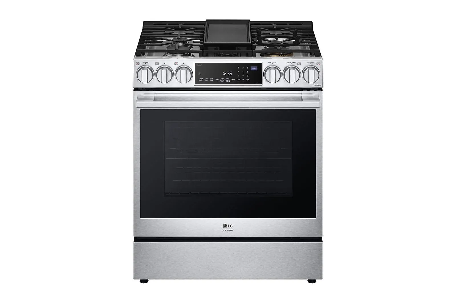 Lg LSGS6338F Lg Studio 6.3 Cu. Ft. Instaview Gas Slide-In Range With Probake Convection And Air Fry Slide In Ranges front control slide-in stove