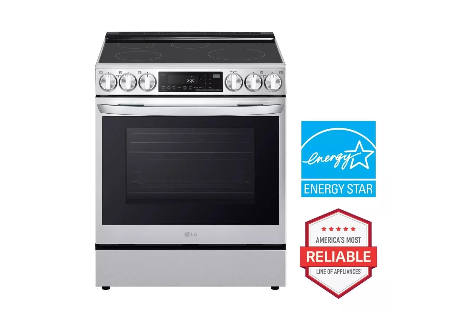 Lg LSIL6336FE 6.3 Cu. Ft. Smart Induction Slide-In Range With Instaview, Probake Convection, Air Fry, And Air Sous Vide Slide In Ranges front control slide-in stove