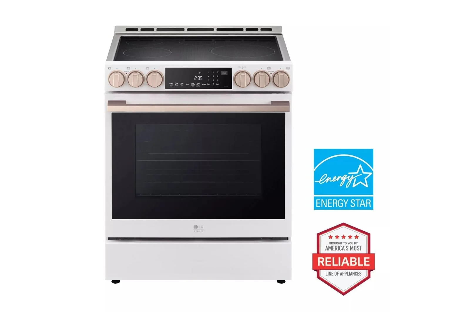 Lg LSIS6338NE Lg Studio 6.3 Cu. Ft. Instaview Induction Slide-In Range With Air Fry And Air Sous Vide Slide In Ranges front control slide-in stove