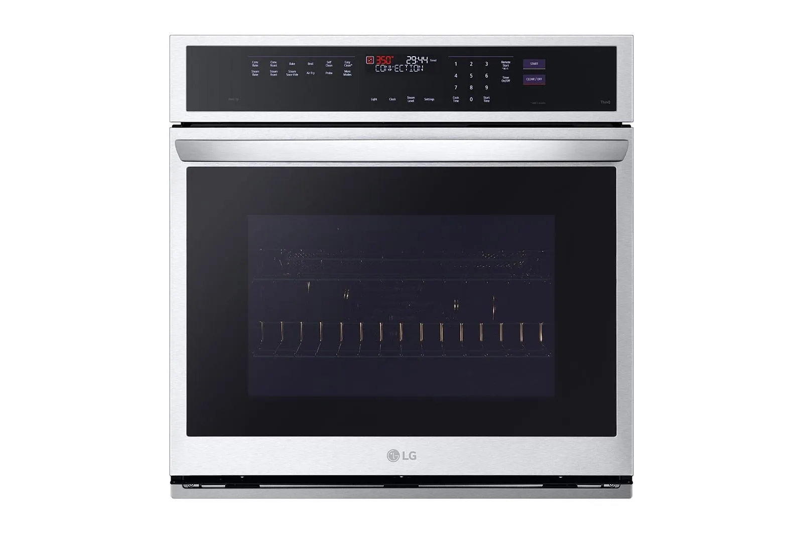 Lg WSEP4727F 4.7 Cu. Ft. Smart Wall Oven With Instaview, True Convection, Air Fry, And Steam Sous Vide Single Wall Ovens single oven with self-cleaning feature