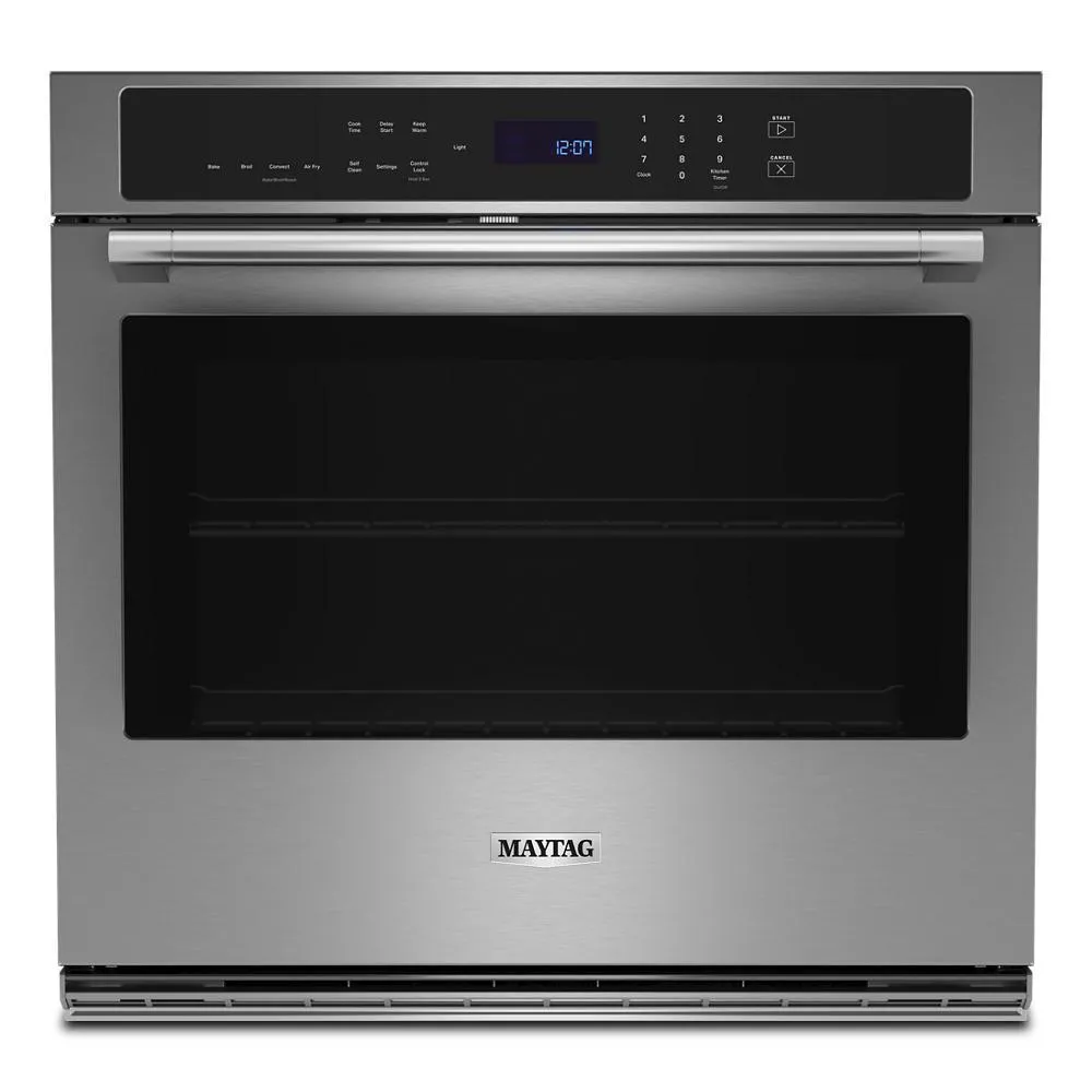 Maytag MOES6027LZ 27-Inch Single Wall Oven With Air Fry And Basket - 4.3 Cu. Ft. Single Wall Ovens single oven with self-cleaning feature