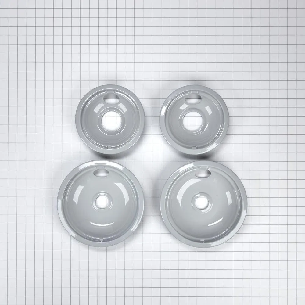 Maytag W10291024 Round Electric Range Burner Drip Bowls - Gray