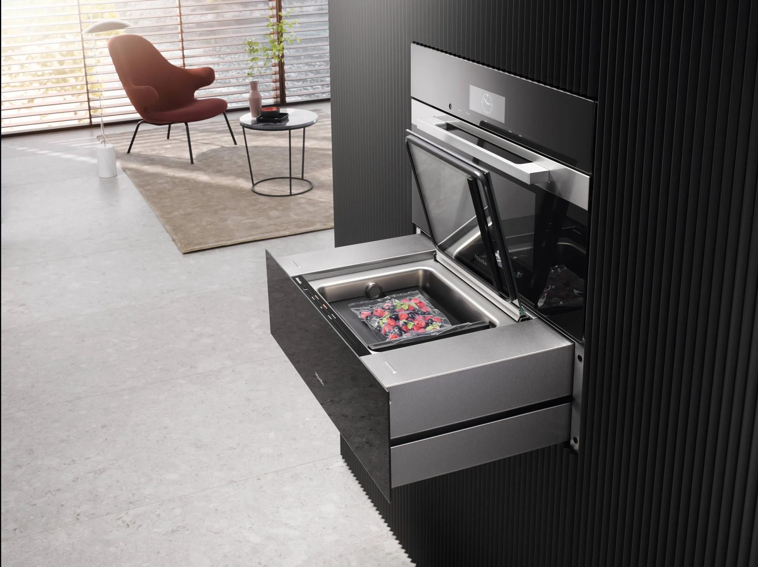 Miele EVS7670OB Evs 7670 - Handleless Vacuum Sealing Drawer, 30" Width And 9 3/16" Height For Professional Vacuum Sealing Of Food.