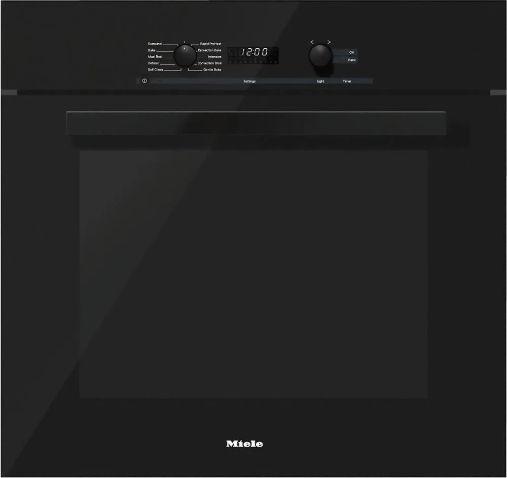 Miele H6280BPBK H 6280 Bp 30 Inch Convection Oven With Self Clean For Easy Cleaning.- Obsidian Black Single Wall Ovens electric wall oven with convection