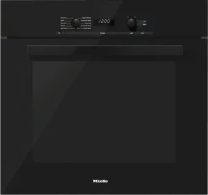 Miele H6280BPBK H 6280 Bp 30 Inch Convection Oven With Self Clean For Easy Cleaning.- Obsidian Black Single Wall Ovens electric wall oven with convection