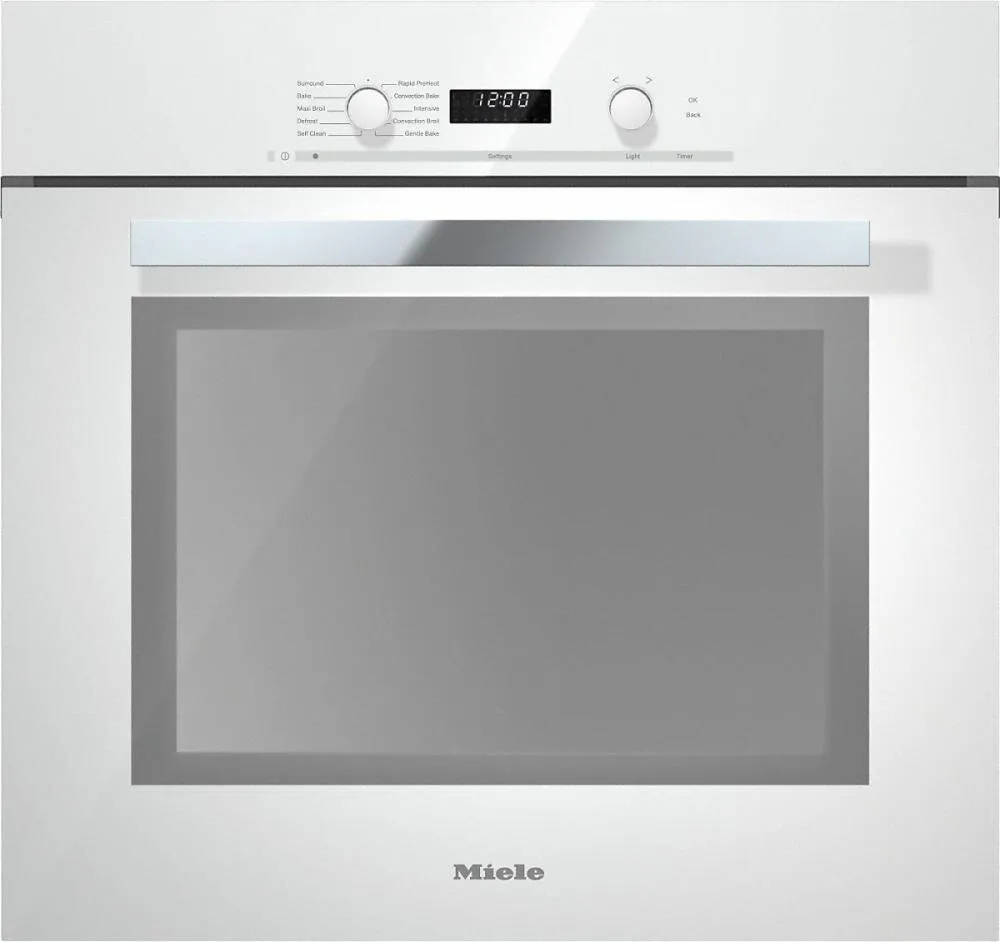 Miele H6280BPWH H 6280 Bp 30 Inch Convection Oven With Self Clean For Easy Cleaning.- Brilliant White Wall Ovens 27 inch wall oven built-in