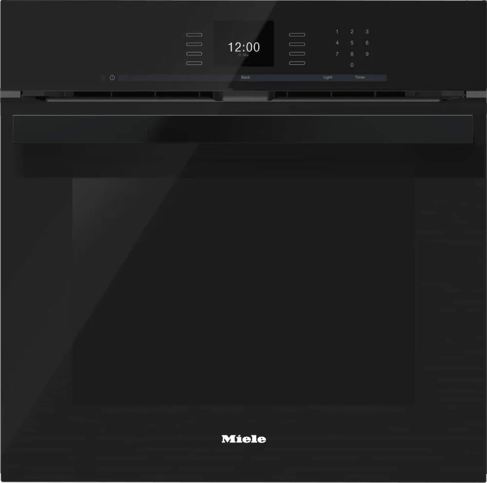 Miele H6660BPAM OBSIDIAN BLACK H 6660 Bp Am - 24 Inch Convection Oven With Airclean Catalyzer And Roast Probe For Precise Cooking. Wall Ovens oven with smart temperature control