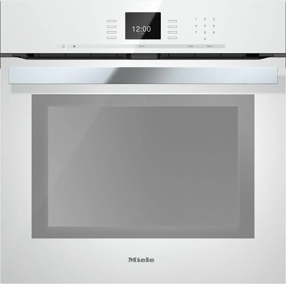 Miele H6660BPWH H 6660 Bp Am 24 Inch Convection Oven With Airclean Catalyzer And Roast Probe For Precise Cooking.- Brilliant White Wall Ovens 27 inch wall oven built-in