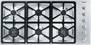 Miele KM3484G Km 3484 G - Gas Cooktop With 2 Dual Wok Burners For Particularly Versatile Cooking Convenience. Gas 4 burner gas range for kitchen