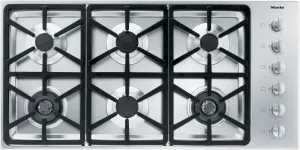 Miele KM3484GSTAINLESSSTEEL Km 3484 G - Gas Cooktop With 2 Dual Wok Burners For Particularly Versatile Cooking Convenience. Gas 4 burner gas range for kitchen