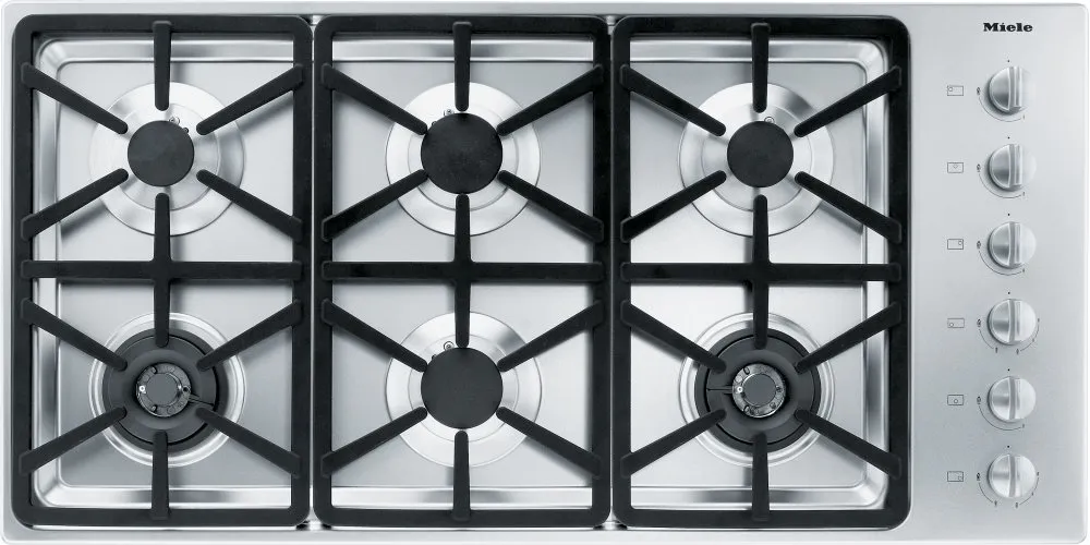 Miele KM3484GSTAINLESSSTEEL Km 3484 G - Gas Cooktop With 2 Dual Wok Burners For Particularly Versatile Cooking Convenience. Gas 4 burner gas range for kitchen
