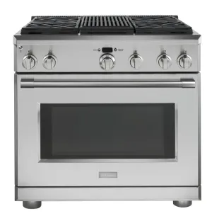 Monogram ZDP364NRNSS Monogram 36" Dual-Fuel Professional Range With 4 Burners And Grill (Natural Gas) Professional Ranges commercial oven for home kitchen