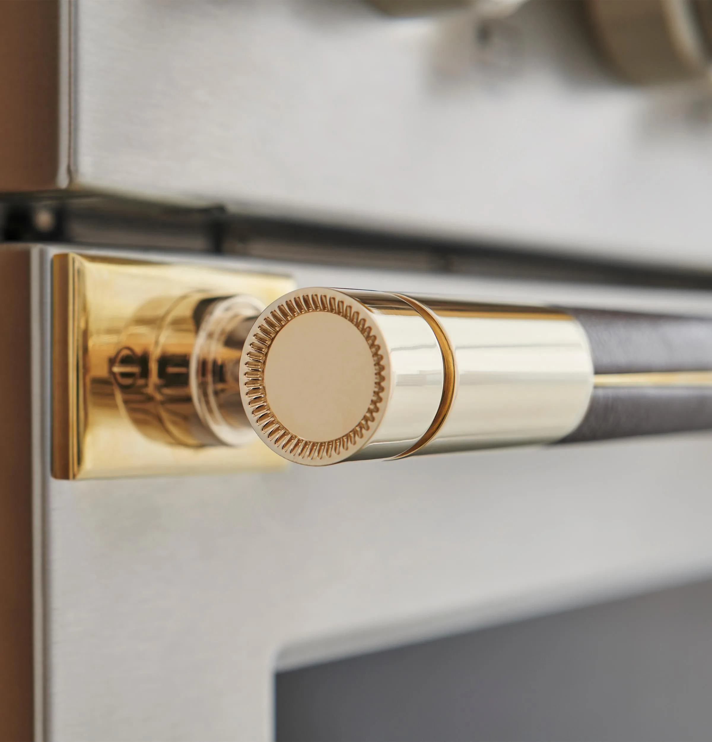 Monogram ZXPR48HLTB1 Monogram 48" Designer Collection Brass Long Handle For Pro Range