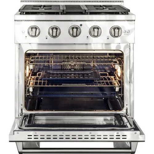 Nxr Ranges AKD3001 30-In. Culinary Series Professional Style Gas And Electric Dual Fuel Range, Stainless Steel