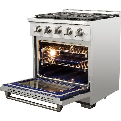 Nxr Ranges AKD3001 30-In. Culinary Series Professional Style Gas And Electric Dual Fuel Range, Stainless Steel