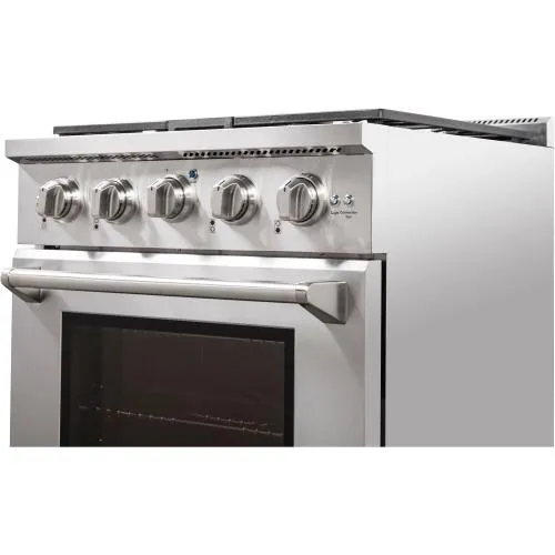 Nxr Ranges AKD3001 30-In. Culinary Series Professional Style Gas And Electric Dual Fuel Range, Stainless Steel