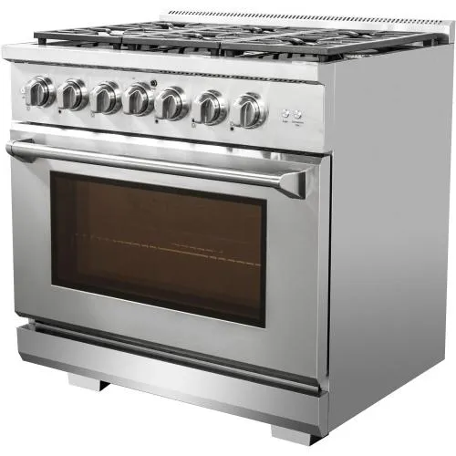 Nxr Ranges AKD3605LP 36-In. Culinary Series Professional Style Lp Gas And Electric Dual Fuel Range, Stainless Steel