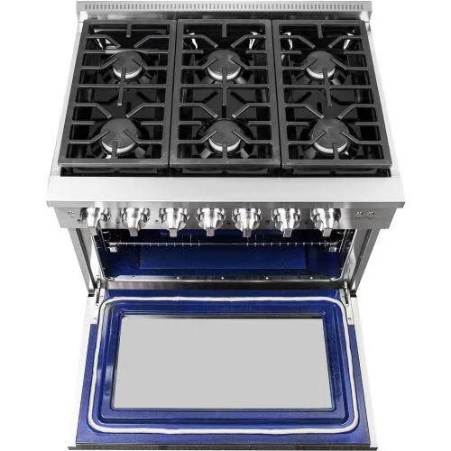 Nxr Ranges AKD3605LP 36-In. Culinary Series Professional Style Lp Gas And Electric Dual Fuel Range, Stainless Steel