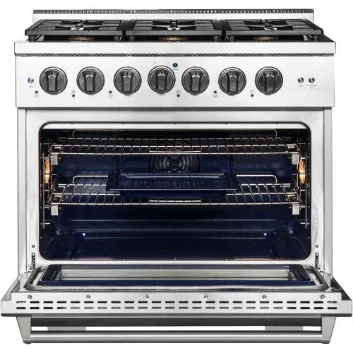 Nxr Ranges AKD3605LP 36-In. Culinary Series Professional Style Lp Gas And Electric Dual Fuel Range, Stainless Steel
