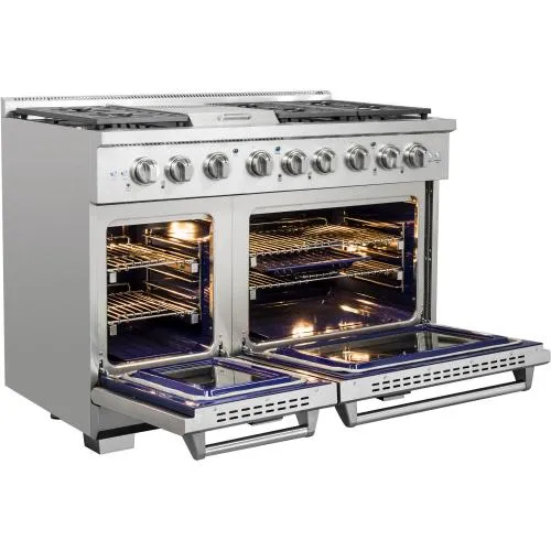 Nxr Ranges AKD4807LP 48-In. Culinary Series Professional Style Lp Gas And Electric Dual Fuel Range, Stainless Steel