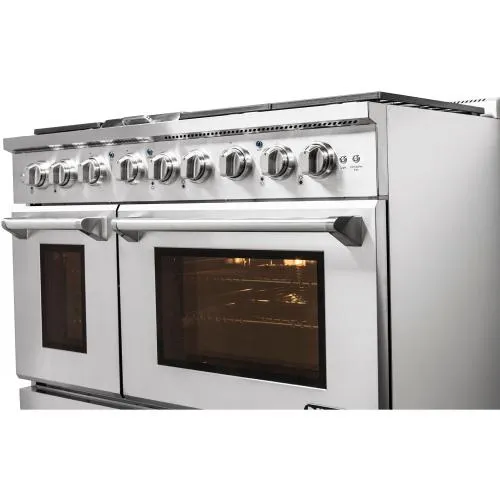 Nxr Ranges AKD4807LP 48-In. Culinary Series Professional Style Lp Gas And Electric Dual Fuel Range, Stainless Steel