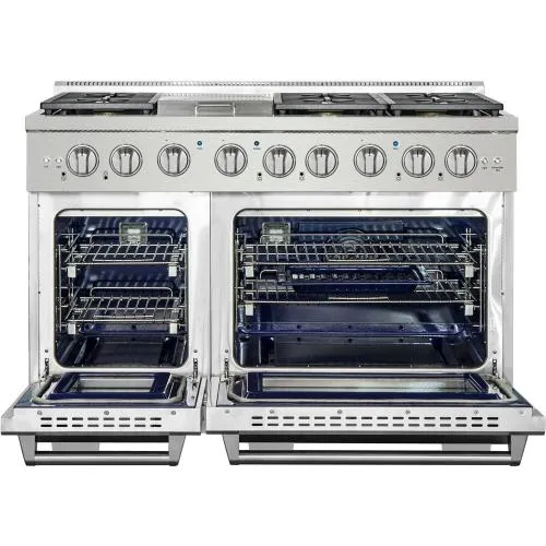 Nxr Ranges AKD4807LP 48-In. Culinary Series Professional Style Lp Gas And Electric Dual Fuel Range, Stainless Steel