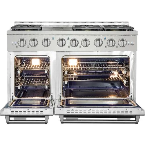 Nxr Ranges AKD4807LP 48-In. Culinary Series Professional Style Lp Gas And Electric Dual Fuel Range, Stainless Steel