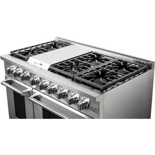 Nxr Ranges AKD4807LP 48-In. Culinary Series Professional Style Lp Gas And Electric Dual Fuel Range, Stainless Steel