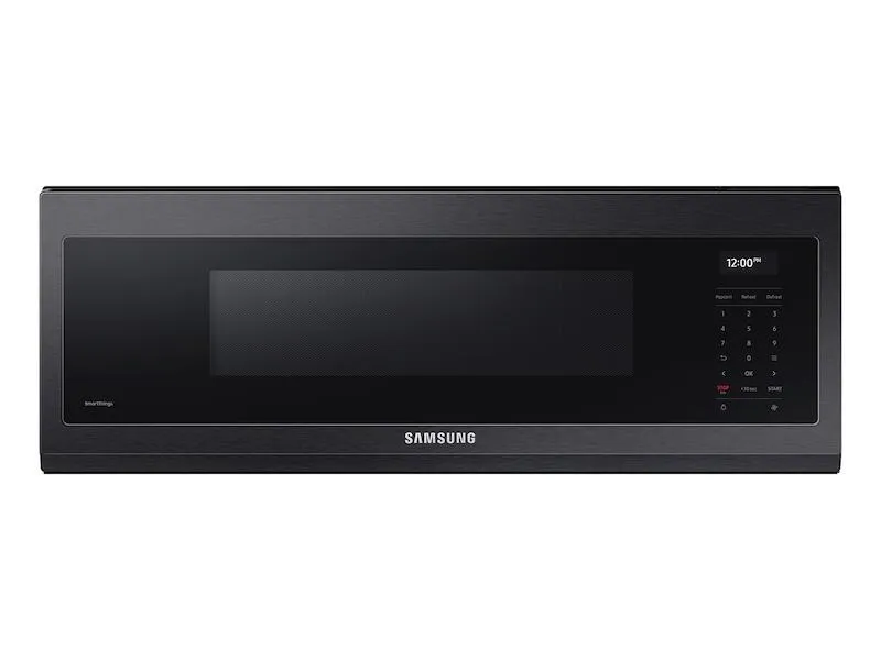 Samsung ME11A7710DG 1.1 Cu. Ft. Smart Slim Over-The-Range Microwave With 550 Cfm Hood Ventilation, Wi-Fi & Voice Control In Black Stainless Steel Microwave Ovens large capacity kitchen microwave