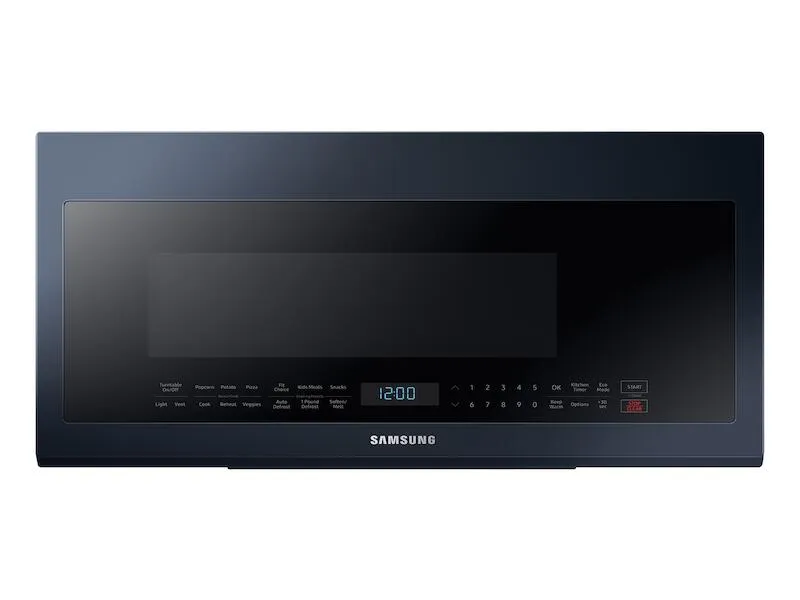 Samsung ME21A706BQN 2.1 Cu. Ft. Smart Bespoke Over-The-Range Microwave With Sensor Cooking In Fingerprint Resistant Navy Steel Over The Range Microwaves convection over-the-range microwave