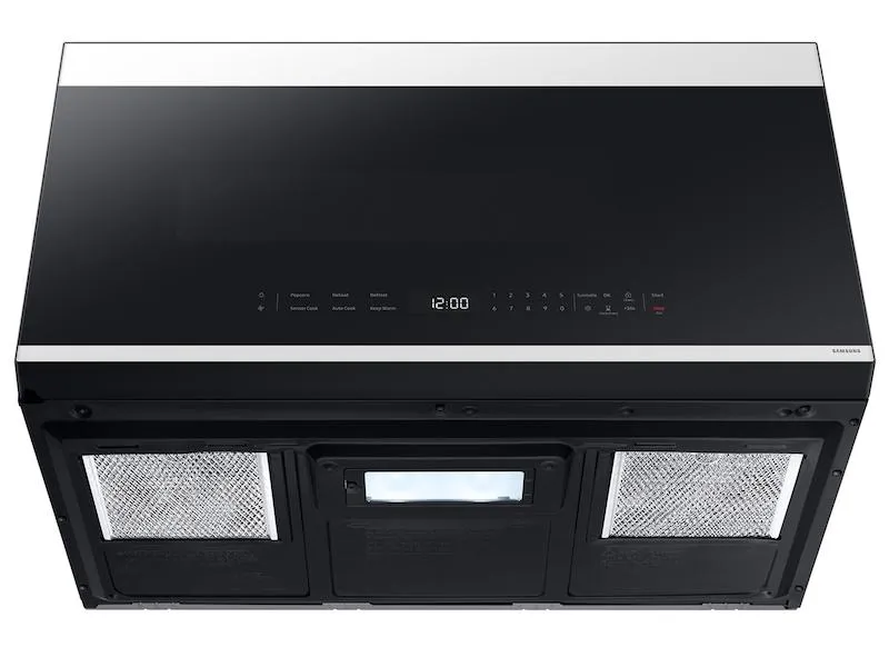 Samsung ME21DB650012 Bespoke 2.1 Cu. Ft. Over-The-Range Microwave With Edge To Edge Glass Display In White Glass