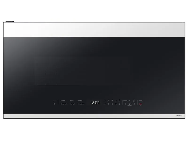 Samsung ME21DB650012 Bespoke 2.1 Cu. Ft. Over-The-Range Microwave With Edge To Edge Glass Display In White Glass Over The Range Microwaves convection over-the-range microwave
