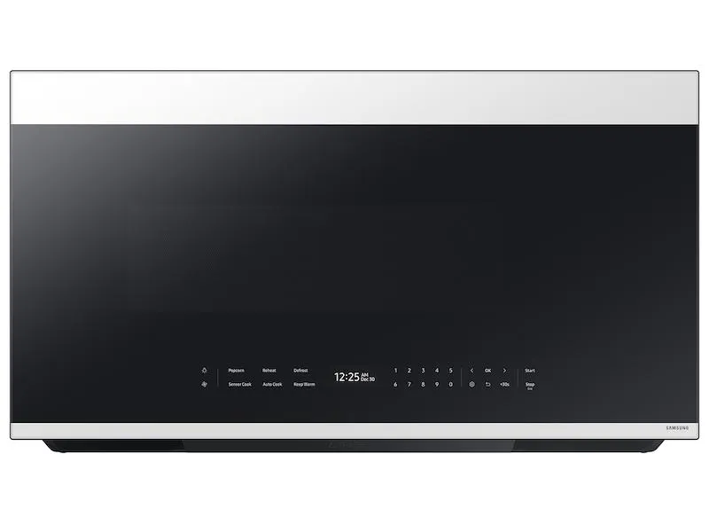 Samsung ME21DB670012 Bespoke 2.1 Cu. Ft. Over-The-Range Microwave With Auto Dimming Glass Touch Controls In White Glass Microwave Ovens smart sensor microwave oven