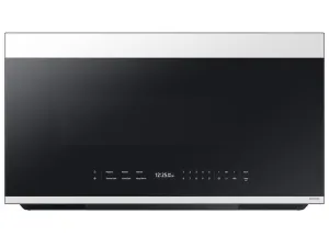 Samsung ME21DB670012 Bespoke 2.1 Cu. Ft. Over-The-Range Microwave With Auto Dimming Glass Touch Controls In White Glass Microwave Ovens smart sensor microwave oven
