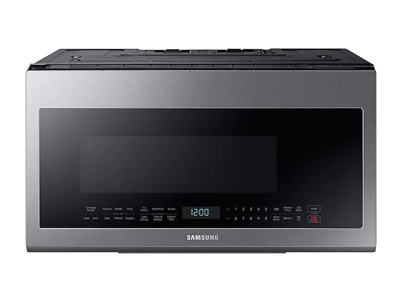 Samsung ME21M706BAS 2.1 Cu. Ft. Over-The-Range Microwave With Sensor Cooking In Fingerprint Resistant Stainless Steel Microwave Ovens large capacity kitchen microwave