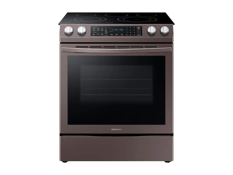 Samsung NE58R9431ST 5.8 Cu. Ft. Slide-In Electric Range In Tuscan Stainless Steel Slide In Ranges front control slide-in stove